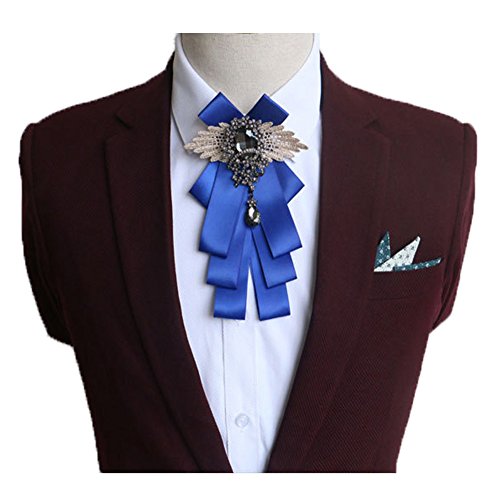 Wedding bow tie Classic Party Pair Bowknot Necktie wedding bridegroom Host gift (H13-Royal blue)