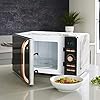 Tower T24021WMRG Digital Microwave with 60-Minute Timer and 8 Autocook Settings, 20L, 800W White Marble and Rose Gold