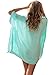 Youngbox Womens Solid Oversized Swimsuit Cover up Swimwear Beachwear Bikini dress(Blue Green)