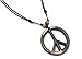 Nove Jewelry Leather Peace Sign Necklace - Peace Symbol Necklace - Resin Peace Sign Pendant - Adjustable Black Cord (Brown)