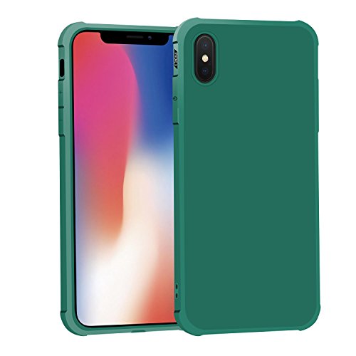 VEKLR iPhone X Case, Matte Surface Soft Slim Fit Non-Bulky Cover, Protective Phone Case with Corner Air Cushion ONLY Compatible iPhone X(Emerald Green)