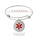 Comfybuy Stainless Steel Type 1 Diabetes Medical Alert ID Bracelet Adjustable Cuff Bangle for Men Women