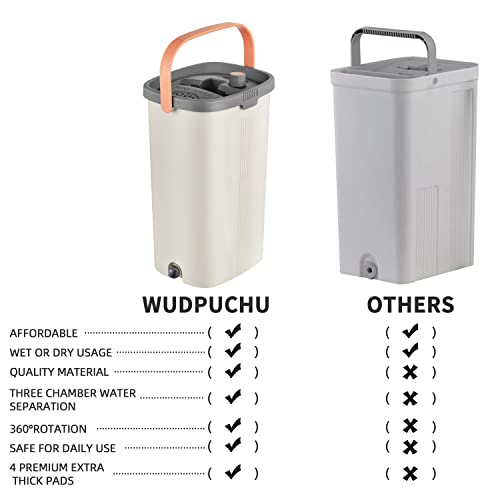 Flat Mop and Bucket with Wringer Set,Separates Dirty and Clean Water,3