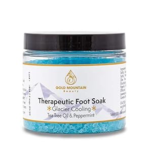 Tea Tree Oil Foot Soak with Epsom Salt. Helps Soak Away Athletes Foot, Fungi Nail, Toe Nail Fungus & Stubborn Foot Odor - Anti-Fungal, Anti-Bacterial, Soften Calluses & Soothe Sore Tired Feet (2 Blue)