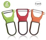 [New Upgraded] Magic Trio Peeler – Tekcast Multi-Functional Vegetable Peeler, Set of 3 Sharp Stainless Steel Blades with Non-Slip Handles Peeler for Potato Fruit, Kitchen Gadgets Tools (3 pcs)