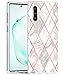 SKYLMW Case for Galaxy Note 10, Shockproof Protection Thin Slim Soft TPU Bumper Protective Cover Cases with Stand & Lanyard Neck Strap for Galaxy Note 10 2019,Marble Clear