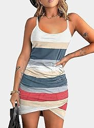 Acelitt Stripe Sundress for Women 2023 Summer