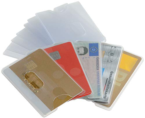 valonic credit card sleeves 12x id card protector with hole/opening, frosty transparent, strong plastics, top quality, business card sleeves, driver's license, holder