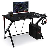 Gaming Desk Computer Table 45.66" Large E-Sports Home Computer Desk with Multi-Function Socket Large Ergonomic Surface,Heavy Duty Construction for Home or Office Workstation Game Table
