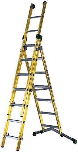 3.0m fibreglass combination ladder - janitorial supplies - bins