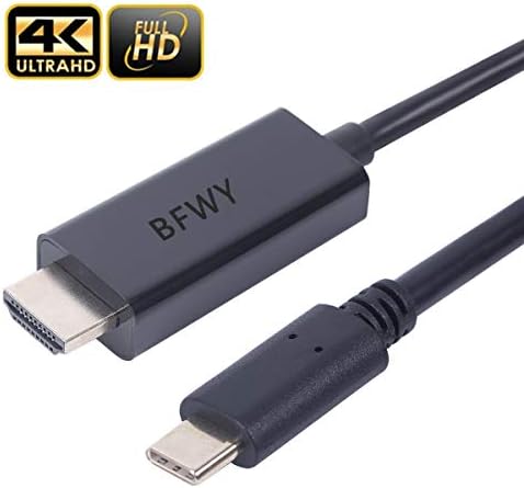 USB C to HDMI Cable,BFWY Type C to HDMI 4K Cable [Thunderbolt 3 Compatible] for MacBook Pro 2018/2017, MacBook Air/iPad Pro 2018,Chromebook Pixel/Yoga 910/ Dell XPS 13 and More - Black (6FT)