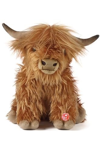 Living nature Peluche di Mucca delle Highlands Marrone | Giocattolo Morbido per Bambini | Ecologico Naturli | 22 cm