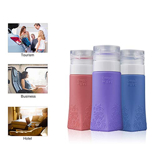 TSA Approved Leak Proof Silicone Travel Bottles Cosmetic Toiletry Travel Size Containers Refillable Travel Tube Sets for Shampoo Conditioner Lotion (4 Pack with Sticker & Bag) 3 TSA Approved Leak Proof Silicone Travel Bottles Cosmetic Toiletry Travel Size Containers Refillable Travel Tube Sets for Shampoo Conditioner Lotion (4 Pack with Sticker & Bag)