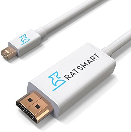 Mini DisplayPort to HDMI Cable (6 FT), Mini DisplayPort Thunderbolt Compatible to HDTV Cable Adapter For Surface Pro by RatSmart