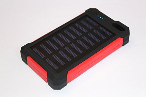 Solar Charger, Portable Solar Power Bank Charger 30000mAh External Backup Battery Pack Dual USB Solar Panel Charger with LED Flashlight for Emergency Outdoor Camping Travel (12 X LEDs (Red))