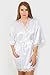 Womens Bridal White Satin Robe with 'Bride' Print on Back for weddings (Large)