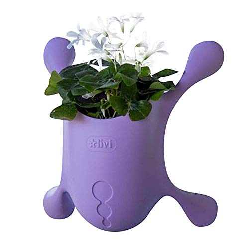 Livi Palm Pot – Lavender/Purple-Indoor Suctioned Window/Wall Planter for Plants and Herbs
