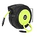 Flexzilla Retractable Enclosed Plastic Air Hose Reel, 3/8 in. x 50 ft, Heavy Duty, Lightweight, Hybrid, ZillaGreen - L8250FZ primary