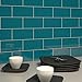 Giorbello Glass Subway Backsplash Tile, 3 x 6, Dark Teal, Sample Tile (1 Piece)
