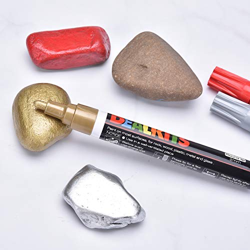 image for DealKits 16 Colors Paint Marker Pens for Rock Painting [Oil-Based] [Qu