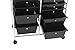 Finnhomy 12-Drawer Plastic Portable Mobile Organizer, Multi-Purpose Utility Double Rolling Storage Cart, Bright Chrome Metal Frame and Smoke Drawer Studio Trolley