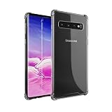 amCase Samsung Galaxy S10 Case, Hybrid Shock Absorbing TPU Frame and Rigid Back Plate Case for Galaxy S10 (2019) - Clear