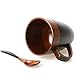Cool Coffee Mug, Handmade Wood Coffee/Tea Cup 11 OZ with Spoon for Men/Women, Best Eco-friendly Wood Gifts(1, Black)