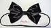 Black Shiny Satin Alice in Wonderland Double Ribbon Hair Bow Headband