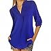 vanberfia Women's Casual V Neck Blouses and Tops Long Sleeve Shirt