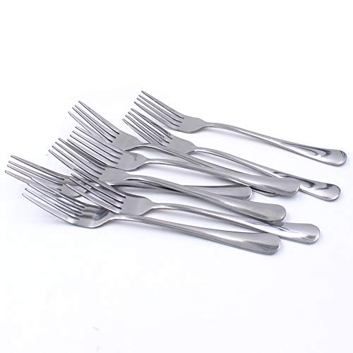 Zicome 12-piece Stainless Steel Dinner Forks Cutlery Set, 8 Inches