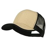 Toyo Straw and Mesh Back Trucker Cap - Khaki Black