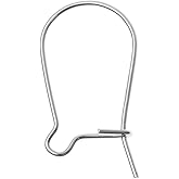 10pcs Adabele Authentic Sterling Silver Kidney Earring Hooks 18mm Ear Wire Connector (Wire 0.7mm/21 Gauge) for DIY Earrings Jewelry Making SS216-1