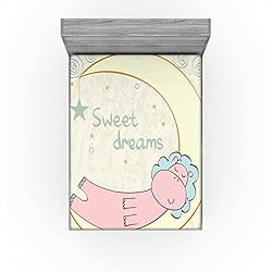 Ambesonne Hippo Fitted Sheet Set, Cartoon