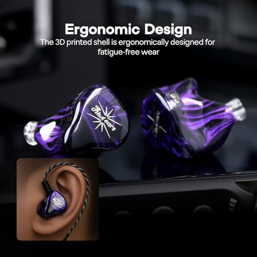 Linsoul Kiwi Ears Quartet 2DD+2BA Hybrid In-Ear Monitor, HiFi Earphones with Resin Shell Craftsmanship, Detachable EMI Cable OFC Silver Plated for Musician DJ Gaming