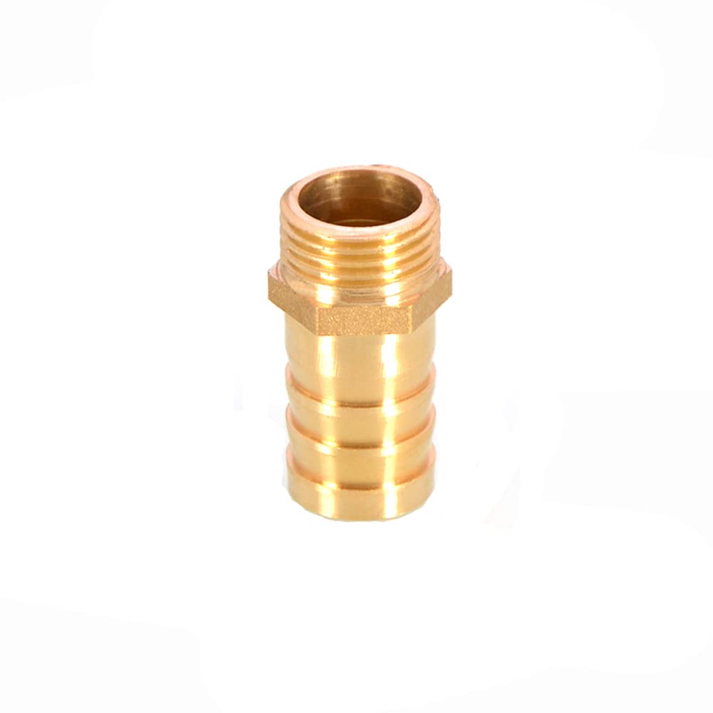 TopHomer 1Pcs BSP Hose Connector Brass Pipe Fitting 6mm/8mm/10mm/12mm/16mm/19mm/25mm, Hose Barb Tail Male BSP Thread Connector Joint Copper Coupler Adapter