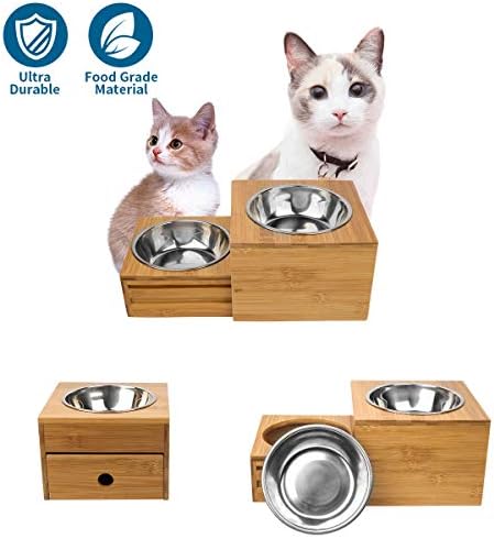 Raised Dog Bowls Stand Feeder Adjustable Expandable Dog Feeding