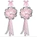 Flower Curtain Tiebacks Gray Grey Pink Hailey Nylon Flowers Pair Set Decorations Window Treatment Holdback Sheer Drapes Holder Drapery Tie Back Baby Nursery Bedroom Girl Room Kid Decor Home Bathroom