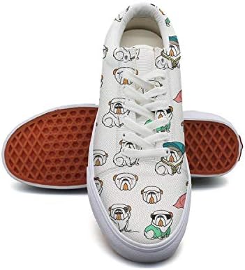 LJDGOJ Dog Footprint Men Canvas Low top Slip on Tenis Shoes