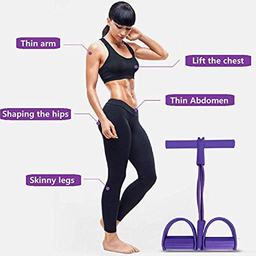 Heymax-Fitness-4-Tubes-Sit-up-Pull-Rope-Exercise-Equipment-Pedal-Resistance-Band-Elastic-Tension-Rope-for-Home-Gym-Yoga-Workout-Multifunction-Pedal-Arm-Leg-Trainer-Abdominal-Training