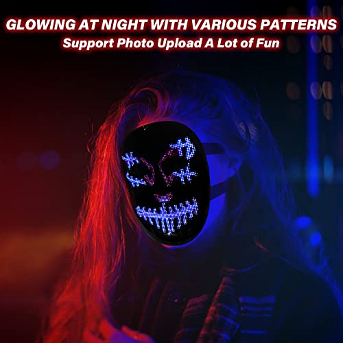 MOYACA LED Mask with Rechargeable Bluetooth Compatible App Controlled