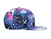 Galaxy Snapback Unisex Hat Hip Hop Plaid Flat Brim Adjustable Baseball Cap Blue Jellyfish Cells