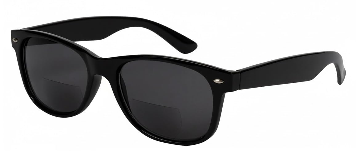 I-Sential Bifocal Reading Sunglasses Sun Readers Tinted Glasses Retro Black Frame Mens Womens Classic With Case +1.50 — image 1