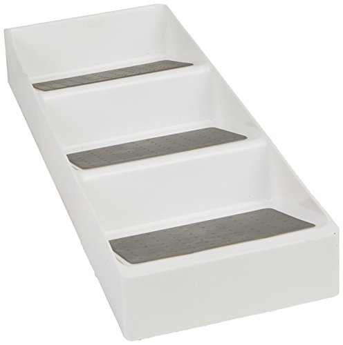 Mind Reader Spice Rack Drawer Organizer - Kitchen Pantry Organizer - 3-Tier, White / Gray