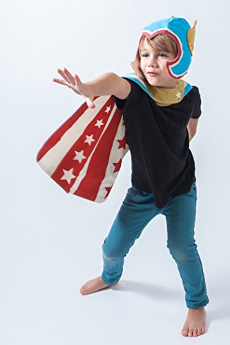 Superhero Costume, Cape & Hat Set, Flying Superhero in Blue