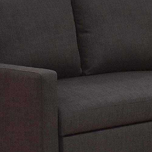 Acme Hiltons Sectional Sofa with Sleeper in Charcoal Linen Fabric