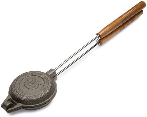 Rome's 1205 Round Jaffle Iron with Steel and Wood Detachable Handles by Rome Industries