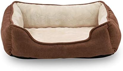 Amazon Com Long Rich Orthopedic Rectangle Bolster Pet Bed Dog Bed Super Soft Plush Medium 25x21 Inches Brown By Happycare Textiles Brown With Orthopedic Insert Hct Tx4 Brown M Pet Supplies