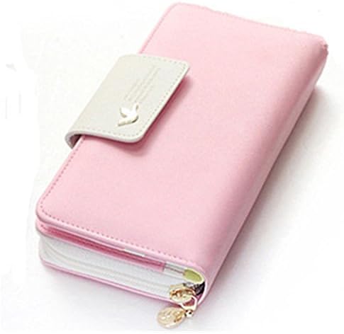 Henraly Womens Money Card Holder Pink female Zipper Wallet Coin Wallets Drop Shipping Pink Rose Red