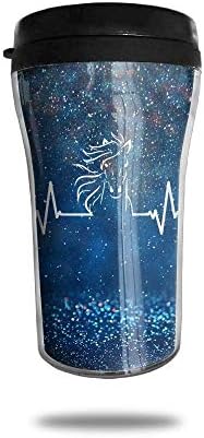 Mug Stainless Steel Horse Heartbeat Travel Tumbler Small Travel Mug Sport Bottle Cup 8.5 Oz