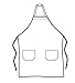 MHF Aprons Bib Aprons 1 Piece Pack-2 Waist Pockets- New Spun Poly-commercial Restaurant Kitchen-(Black)